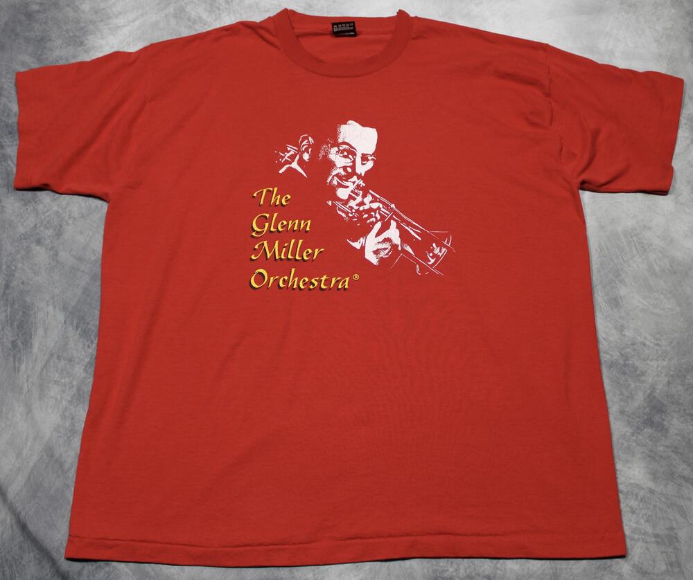 Vintage Glenn Miller Orchestra Shirt Mens 2XL Red Fruit Of The Loom Band Tee